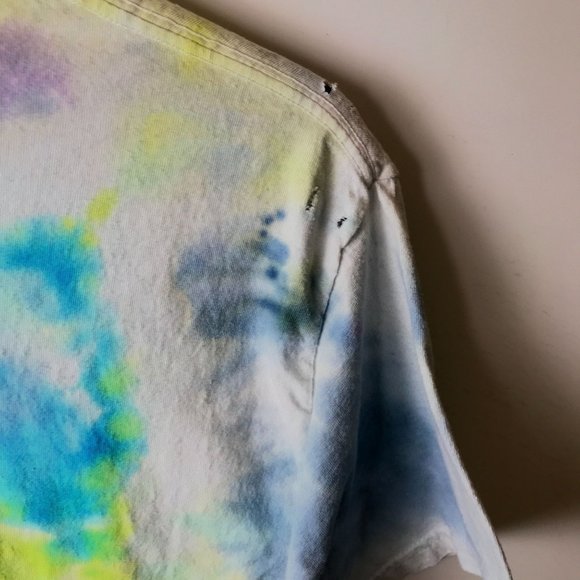 Hanes T Shirt Multicolor Medium M Festival Colors Tie Dye Tee Cotton Top Unisex - Picture 12 of 12